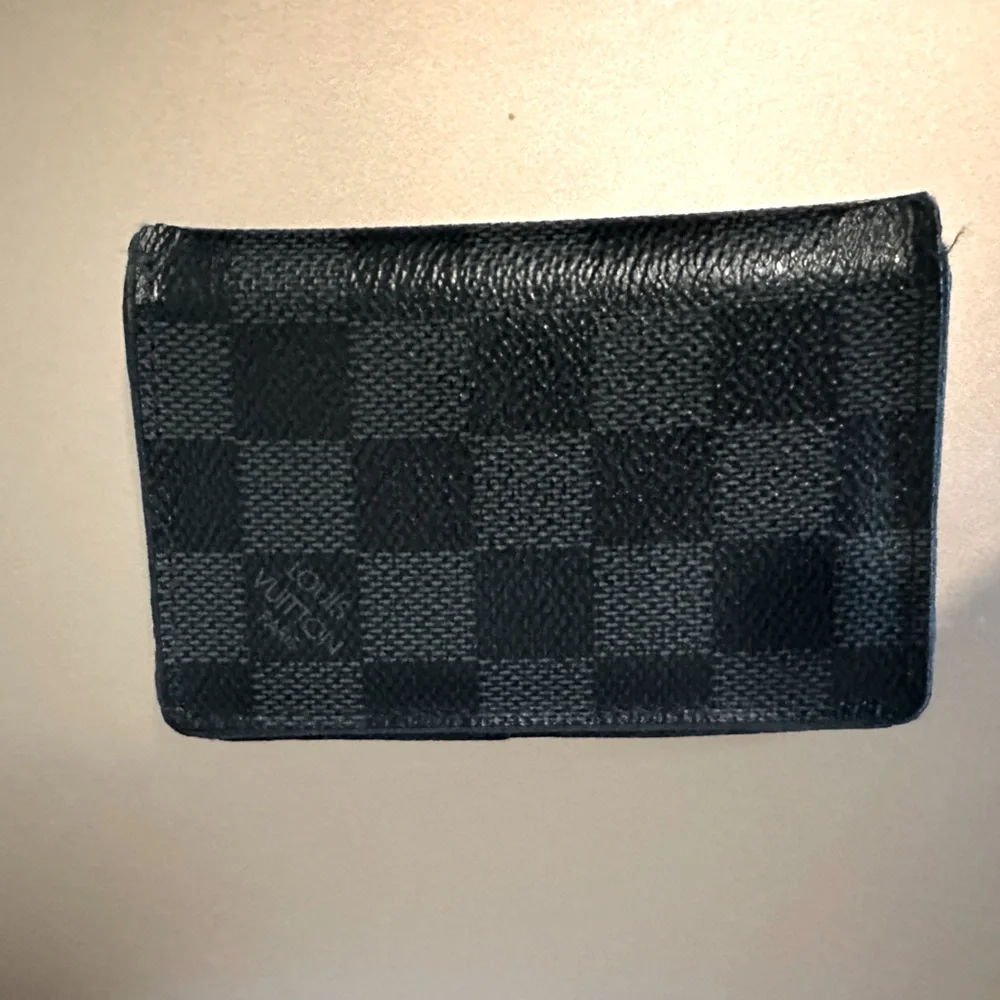 Louis Vuitton Pocket Organizer / Men’s Blue Checkered Wallet